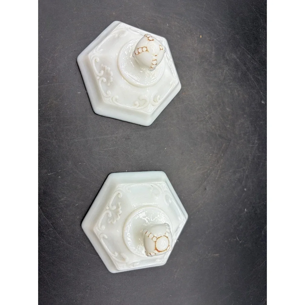 Vintage Westmoreland Milk Glass Princess Feather Sugar Bowl & Tea Canister Set